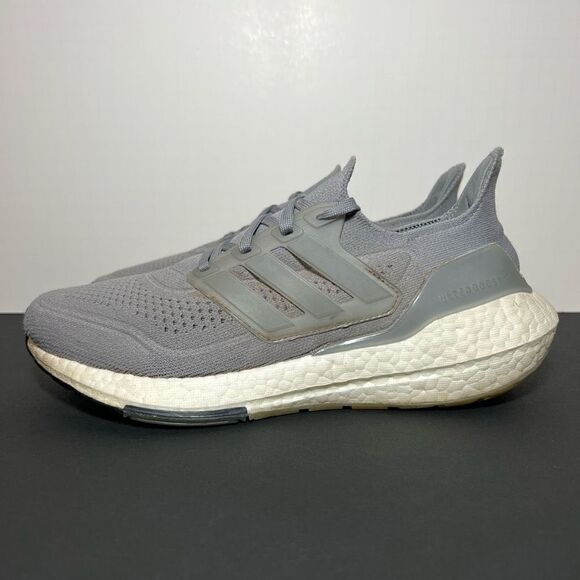 Womens ADIDAS UltraBoost 21 Gray Running Shoes / Size 8 - Picture 3 of 9